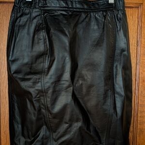Brandon Thomas Black Leather Skirt